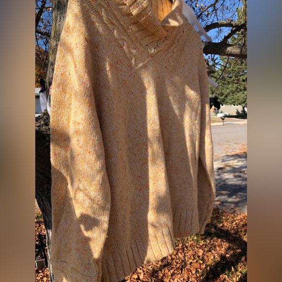 Women’s large beautiful WOOLRICH sweater cornhusk heather - Picture 10 of 16